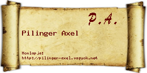 Pilinger Axel névjegykártya